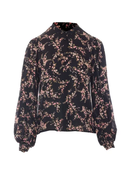 Lung cămașă Twinset cu model floral cu imagine negru
