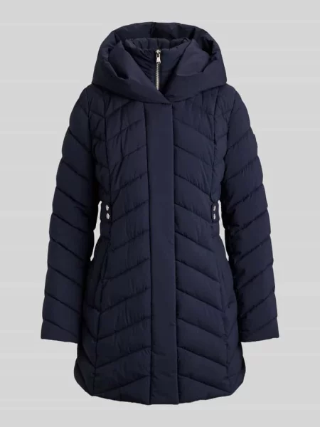 Płaszcz pikowany z kapturem Lauren Ralph Lauren granatowy