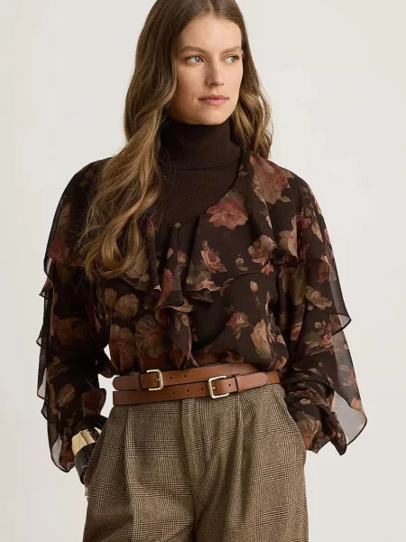 Lauren Ralph Lauren bluză pentru femei maro