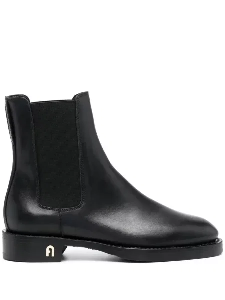Cizme scurte Furla din piele negru