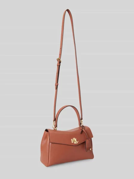 Torba na ramię z naturalnej skóry z odpinanym paskiem na ramię Lauren Ralph Lauren