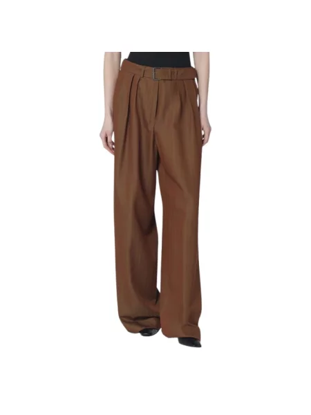 Spodnie Dries Van Noten wełniane brązowe