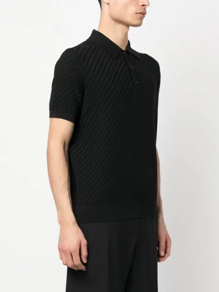 Πλεκτό polo Brioni μαύρο