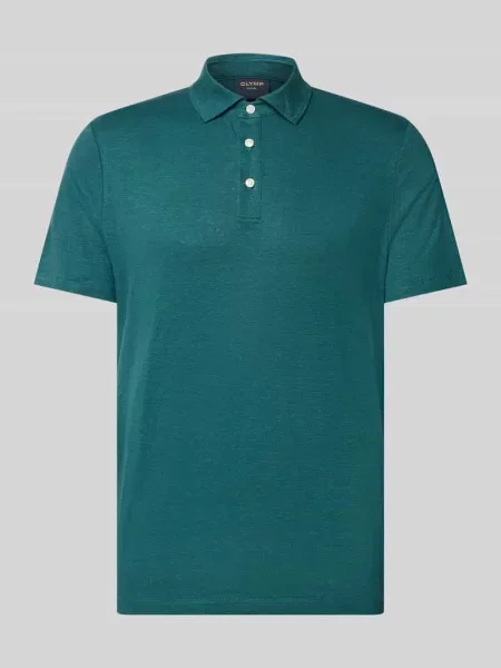 Koszulka polo o kroju regular fit z mieszanki lnu i elastanu Olymp Level Five