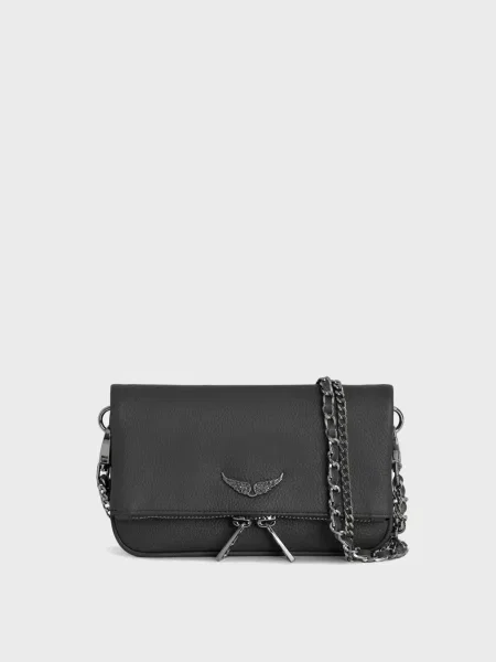 Шкіряний клатч Zadig&voltaire сірий