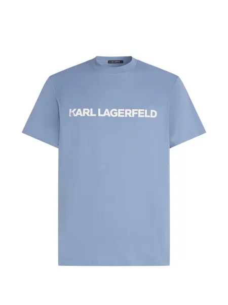 Tricou Karl Lagerfeld cu imagine cu decolteu rotund albastru