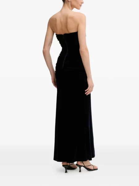 Rochie maxi Bardot de costum albastru