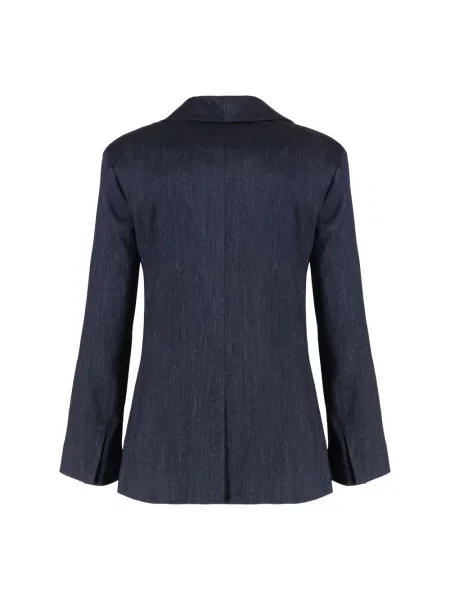 Lniana marynarka Max Mara niebieska