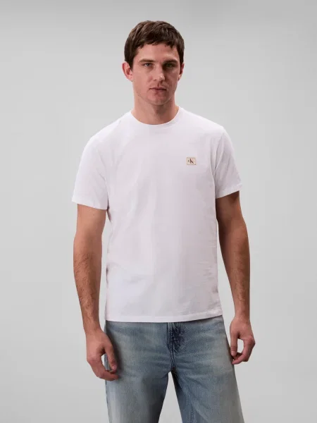 Calvin Klein Jeans Tricou crem / sângeriu alb