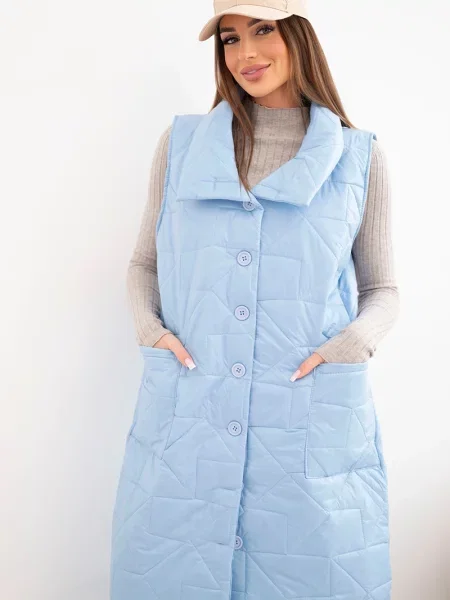 Vestă Kesi Włoski matlasată lungă alb