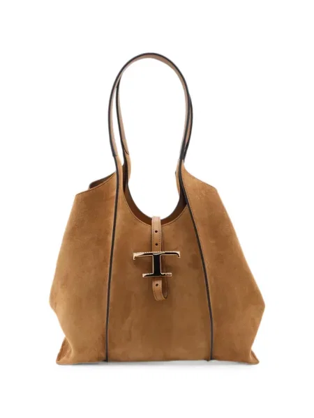 Geantă shopper Tod's din piele de căprioară maro