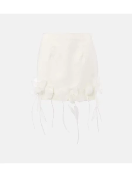 Fustă Rotate cu model floral alb