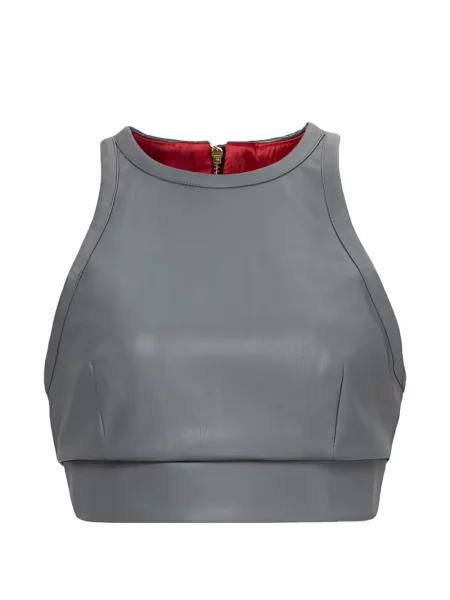 Decupat top Lika fără mâneci gri