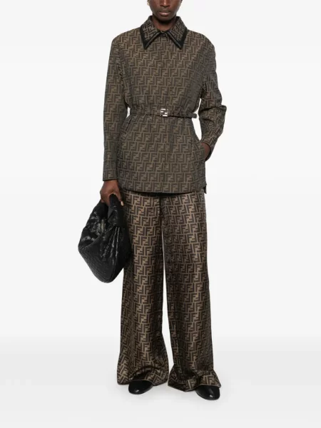 Pantaloni palazzo Fendi maro