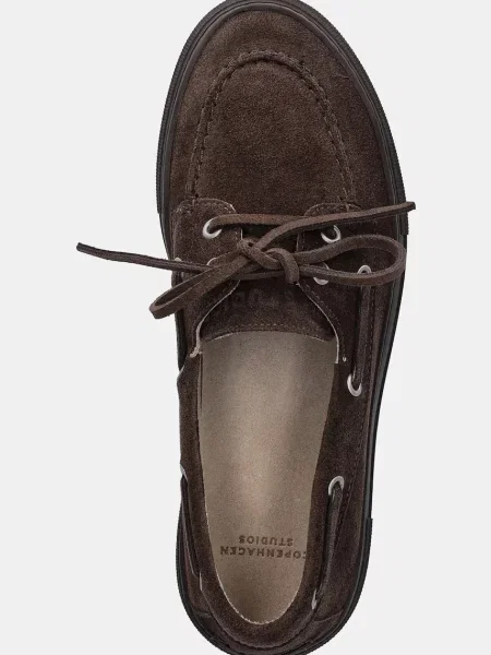 Замшевые мокасины Copenhagen на платформе коричневые