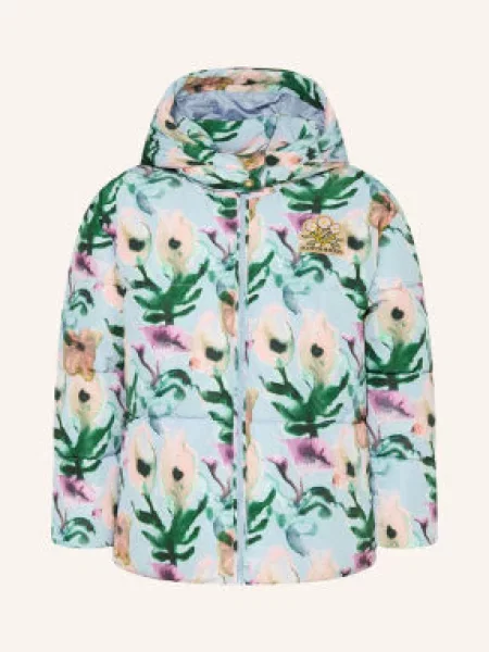 Scotch & Soda Prošívaná Bunda S Odnímatelnou Kapucí tmavě / fialová / zelená modrá