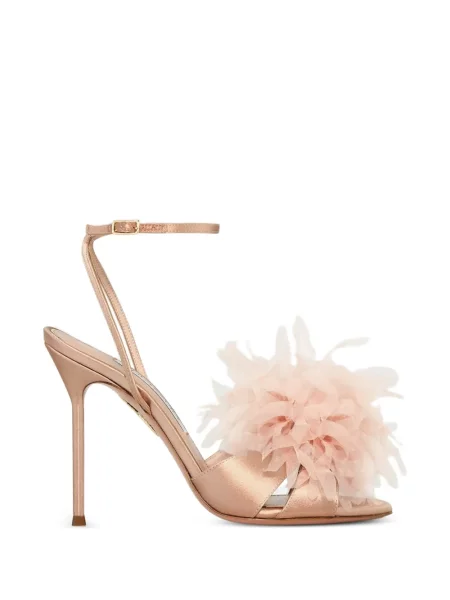 Cropp sandale Aquazzura cu model floral cu bretele roz