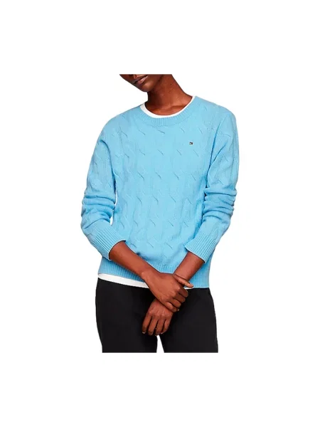 Sweter Tommy Hilfiger klasyczny niebieski
