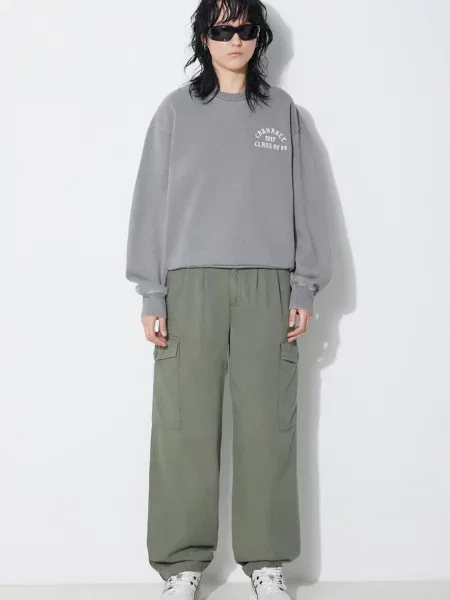 Carhartt WIP pantaloni de Collins Pant lat high waist verde