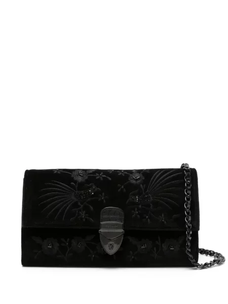 Geantă plic Aspinal Of London cu model floral negru