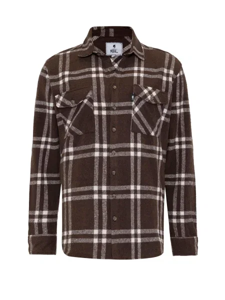 Moxx Paris Cămașă Arthur ciocolatiu alb