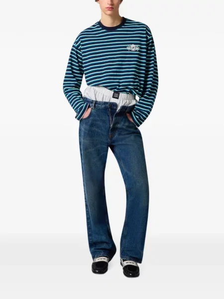 Pulover Msgm cu broderie albastru