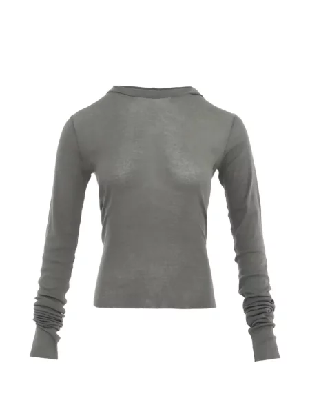 Lung hanorac cu glugă Rick Owens cu volane gri