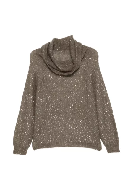 Pulover Nude cu paiete verde