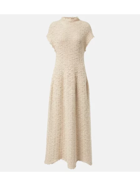 Rochie maxi Khaite de mătase de costum bej