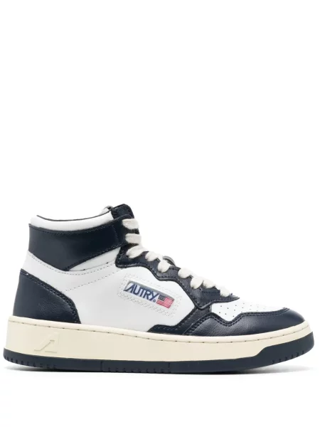 Sneakerși Autry cu șireturi din dantelă alb