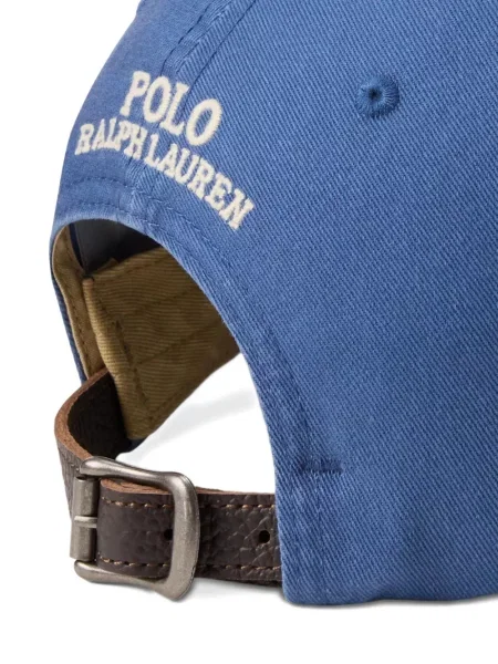 Șapcă Polo Ralph Lauren cu broderie din țesătură twill în carouri albastru