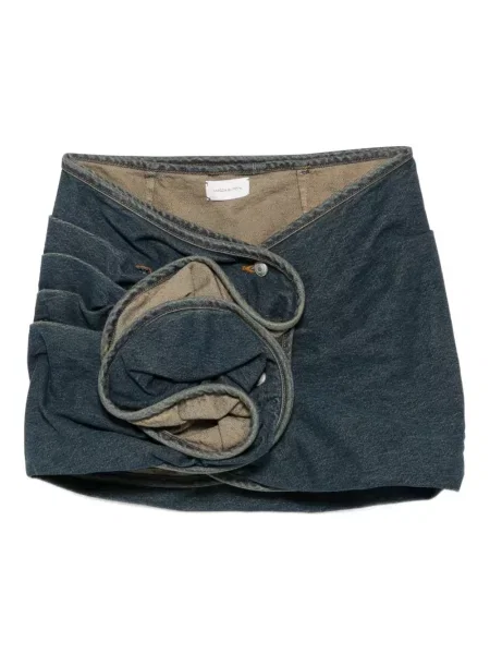 Mała mały spódnica jeansowa Magda Butrym w kwiatki niebieska