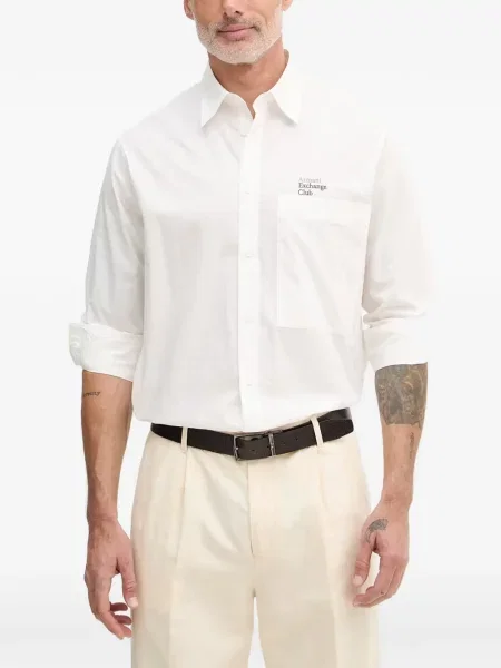 Cămașă Armani Exchange cu imagine alb