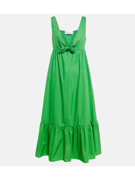 Rochie midi Redvalentino până la genunchi din poplin de costum verde
