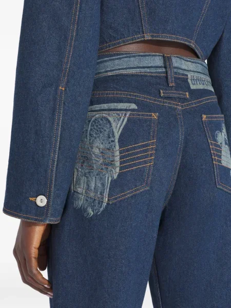Blugi Jean Paul Gaultier cu imagine albastru