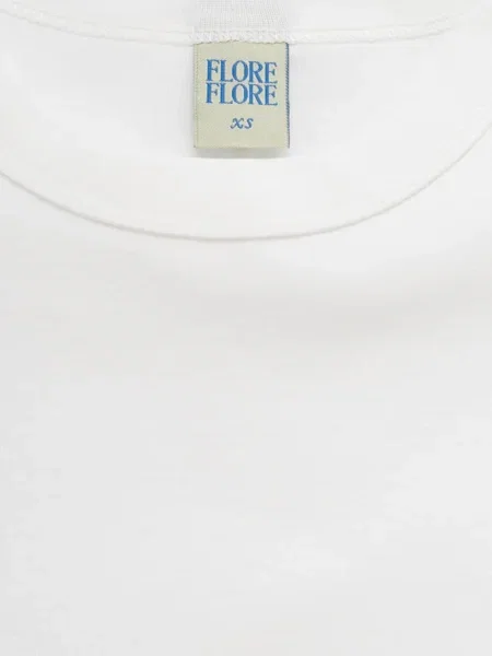 Top Flore Flore cu decolteu rotund alb
