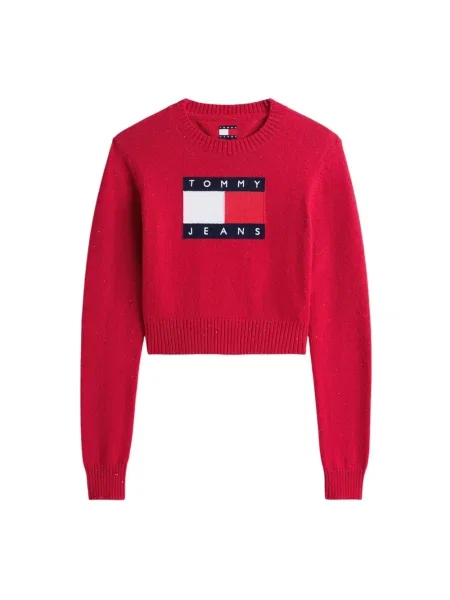 Tommy Jeans sweter bordowy niebieski