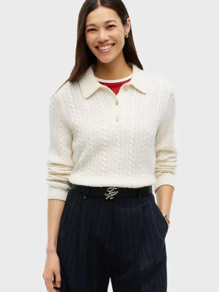 Шерстяной свитер Tommy Hilfiger белый