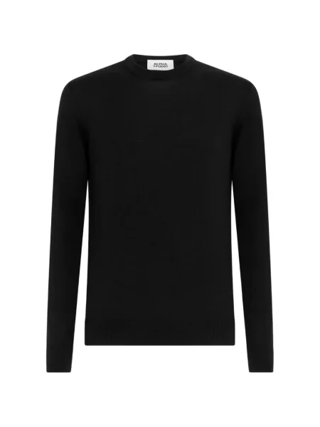 Pulover Alpha Studio cu decolteu rotund negru
