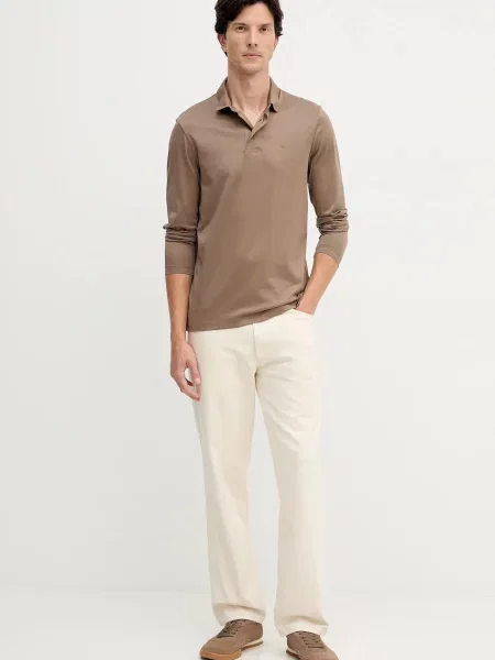 Меланжевый лонгслив Emporio Armani синий