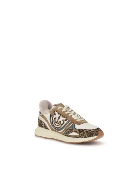 PINKO Obuwie Kobieta 39 EU Skóra Zoe 01 Sneakers beżowy