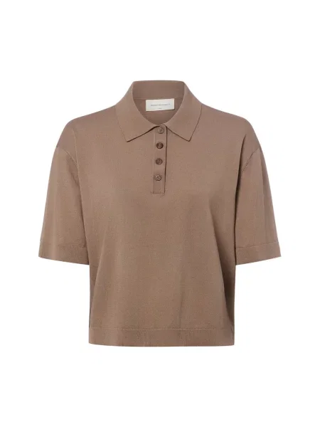 Msch Copenhagen koszulka polo MSCHTerine Kobiety Sztuczne włókno XS/S brązowy