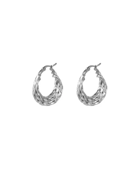Cala Rose Cercei TRIPLE HOOPS argintiu roz