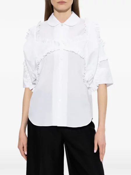 Cămașă Noir Kei Ninomiya cu volane alb