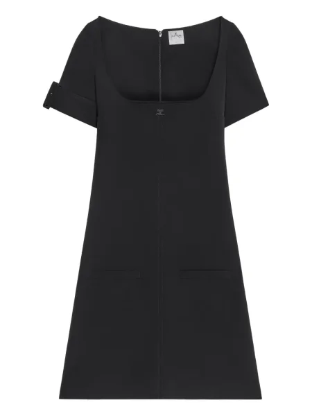Rochie mini Courreges cu cataramă de costum negru