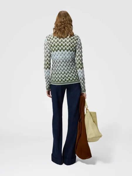 Kardigan Missoni s V-izrezom zelena