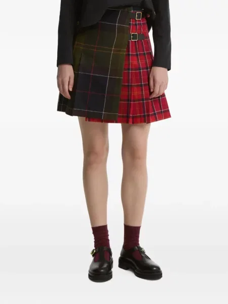 Fusta mini Barbour în carouri roșu
