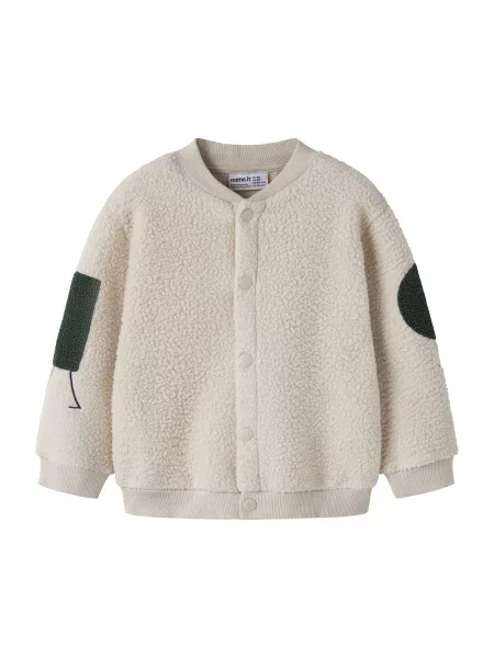 NAME IT Jachetă fleece NMMOLANNY crem / închis verde