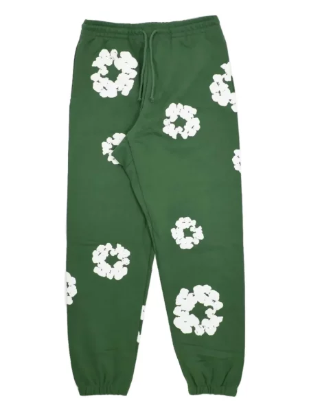 Pantaloni Denim Tears cu model floral cu imagine verde