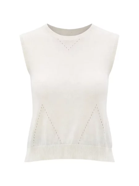 Top Ann Demeulemeester fără mâneci alb